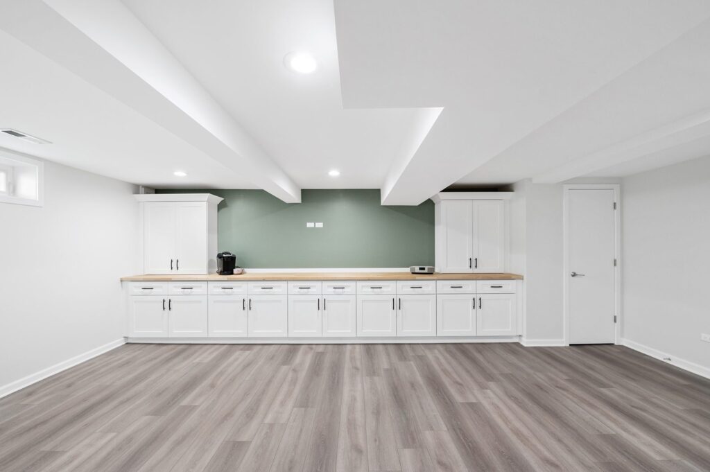 Chicago-basement-remodel-with-lvt-flooring-and-butcher-block-countertop-scaled